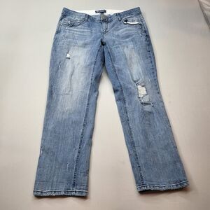 Democracy Light Blue Distressed Straight Leg Jeans